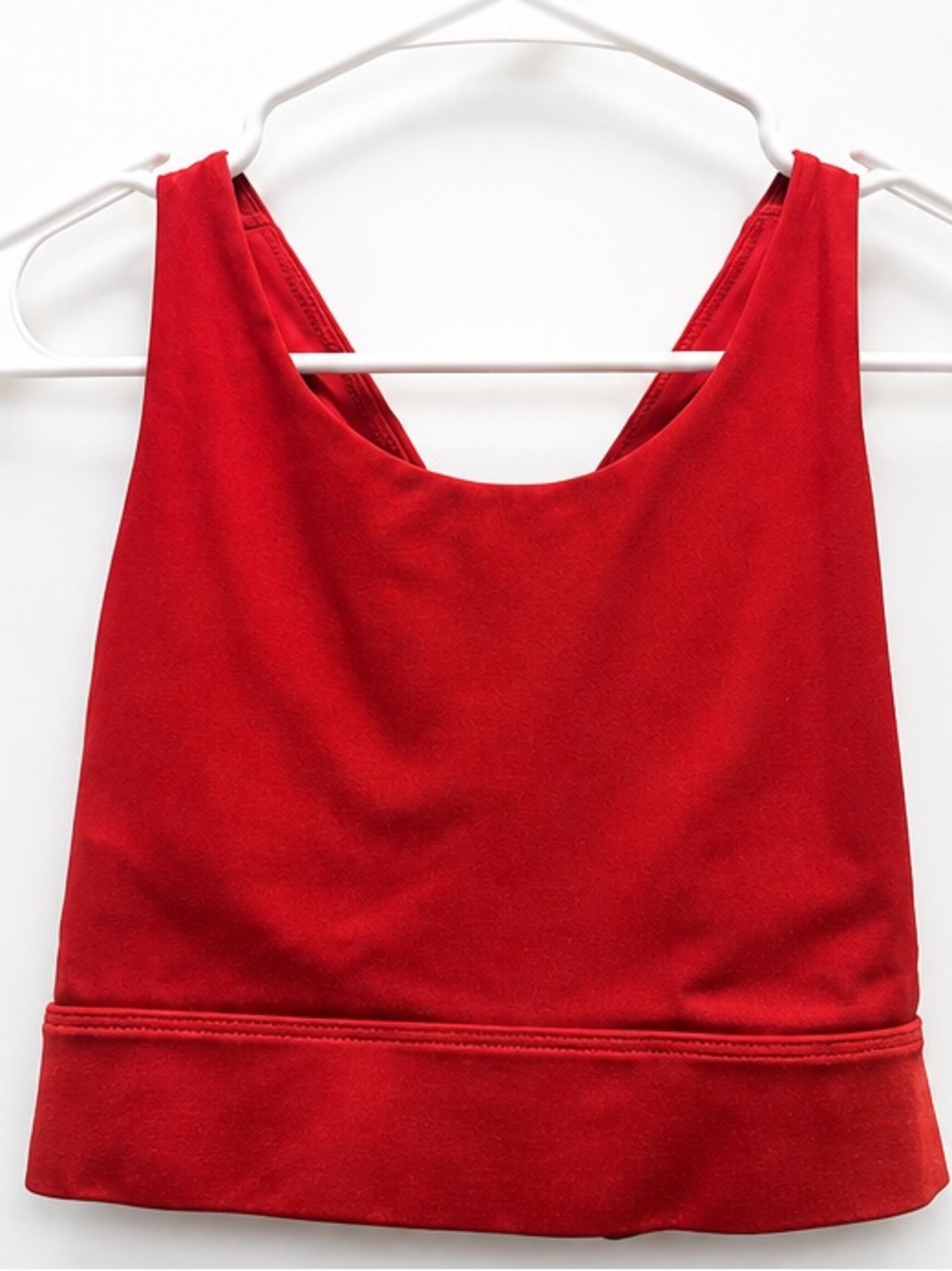 Fabletics Red Cross Back Sports Bra Crop Tank Athletic Workout Top Medium